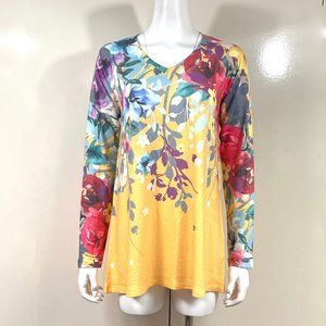 Soft Surroundings Long Sleeve Floral Print Top